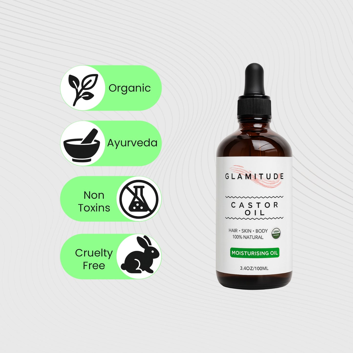 Organic Castor Oil - 100% Pure and Cold-Pressed