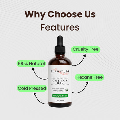 Organic Castor Oil - 100% Pure and Cold-Pressed