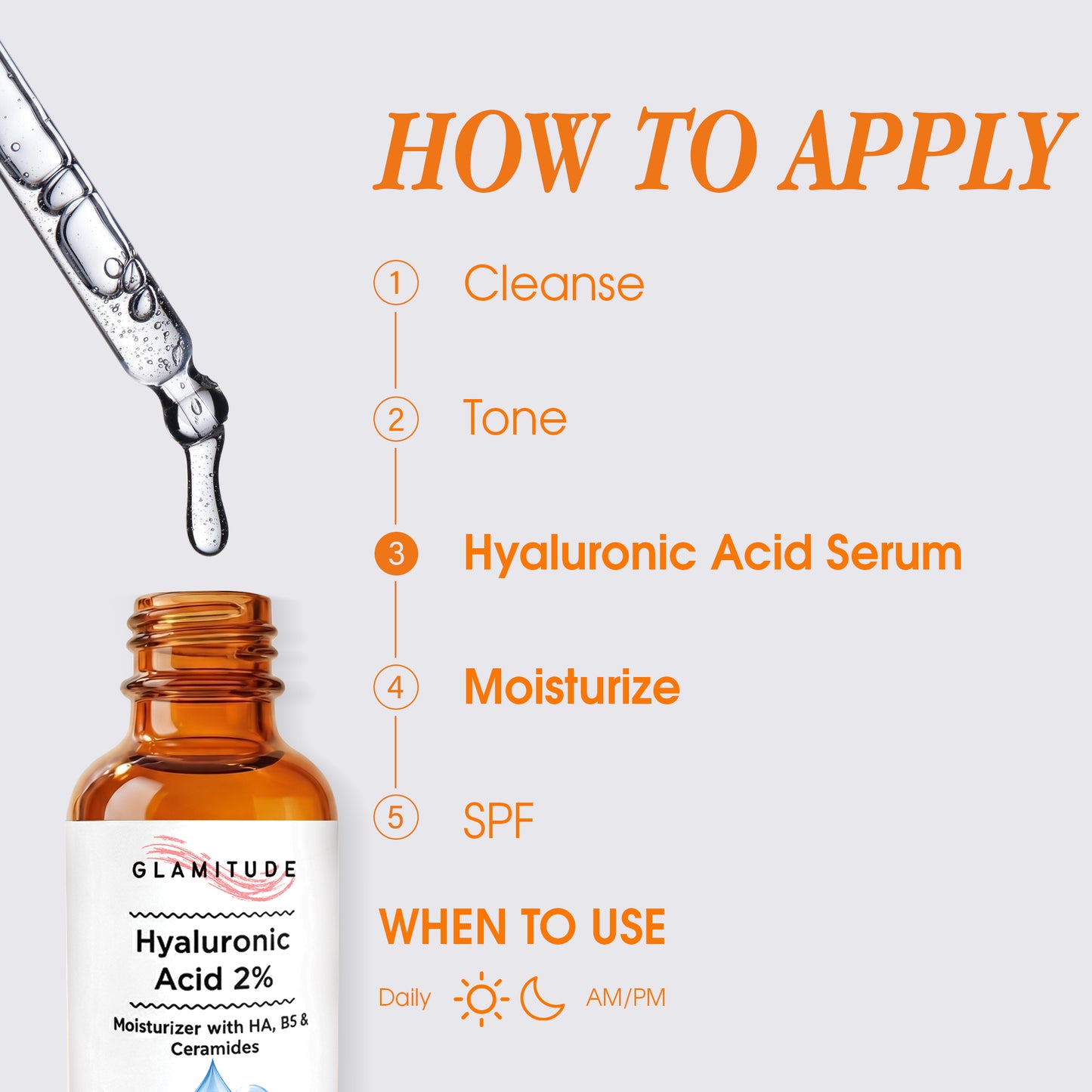 Hyaluronic Acid Serum being applied