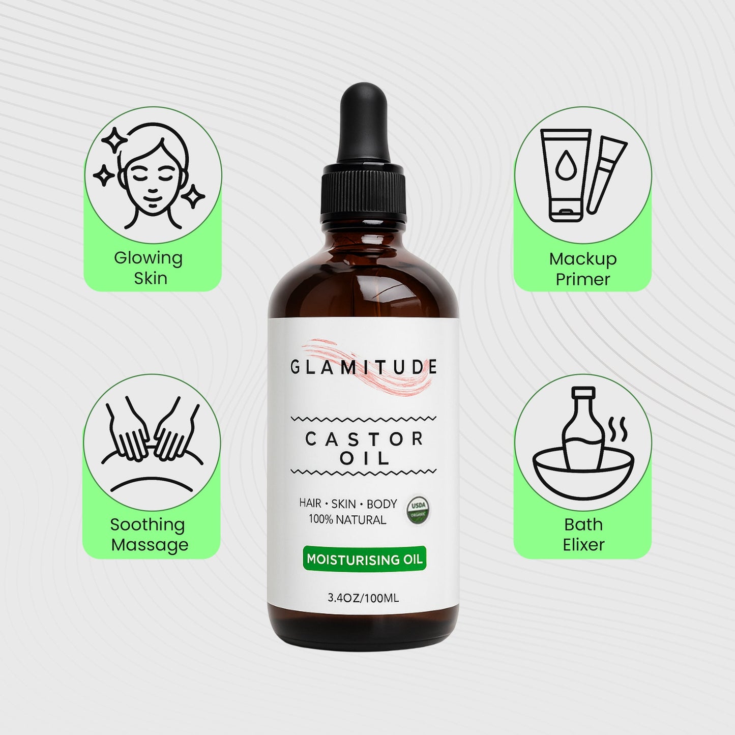 Organic Castor Oil - 100% Pure and Cold-Pressed