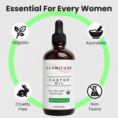 Organic Castor Oil - 100% Pure and Cold-Pressed