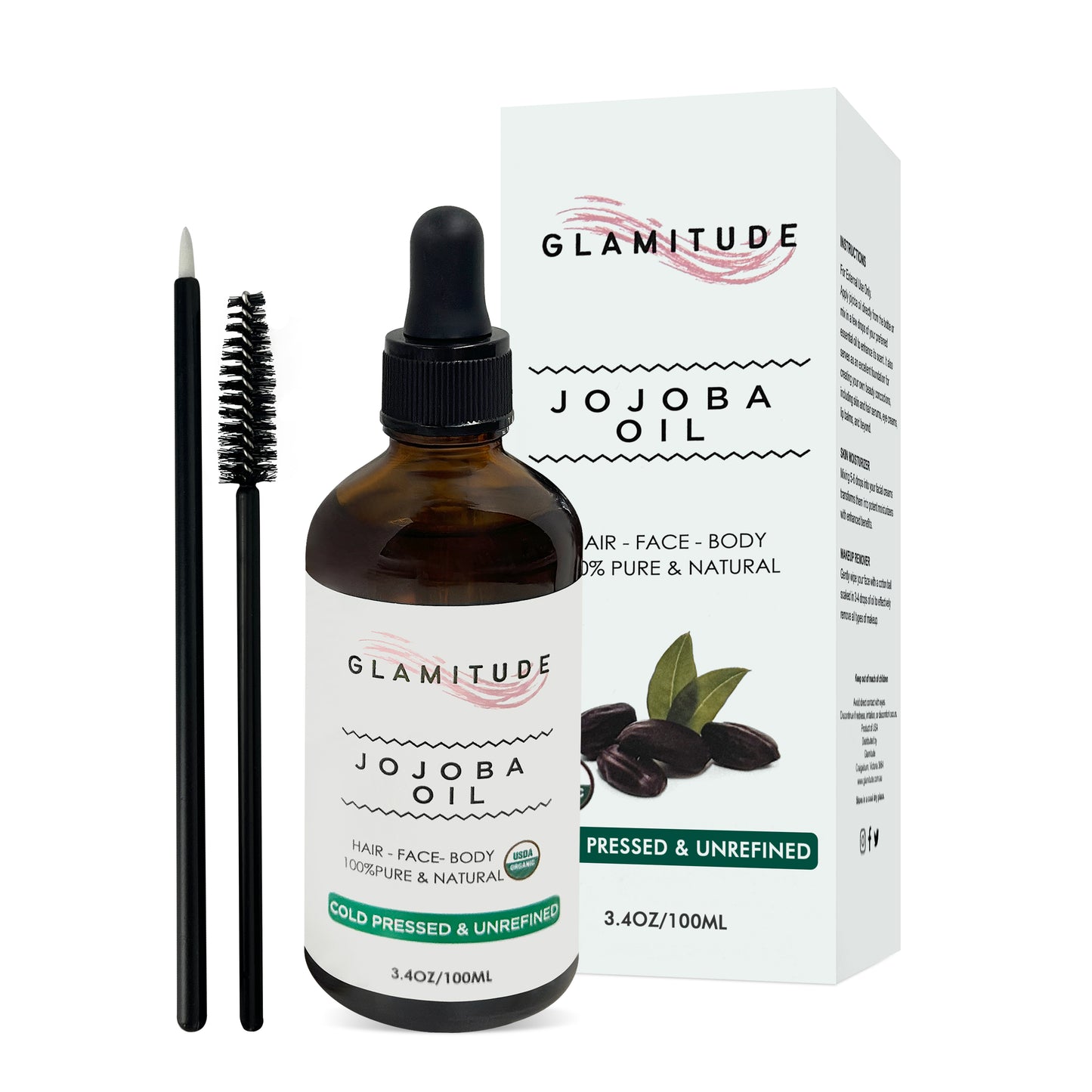 100% Pure Organic Jojoba Oil - Multi-Purpose Oil for Skin, Hair, and Nails