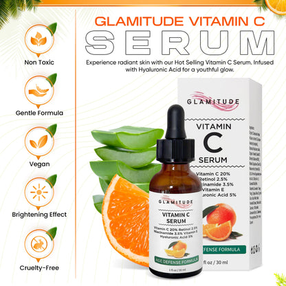 Vitamin C Serum for Radiant and Youthful Skin - Anti-Aging, Brightening, and Hydrating Formula